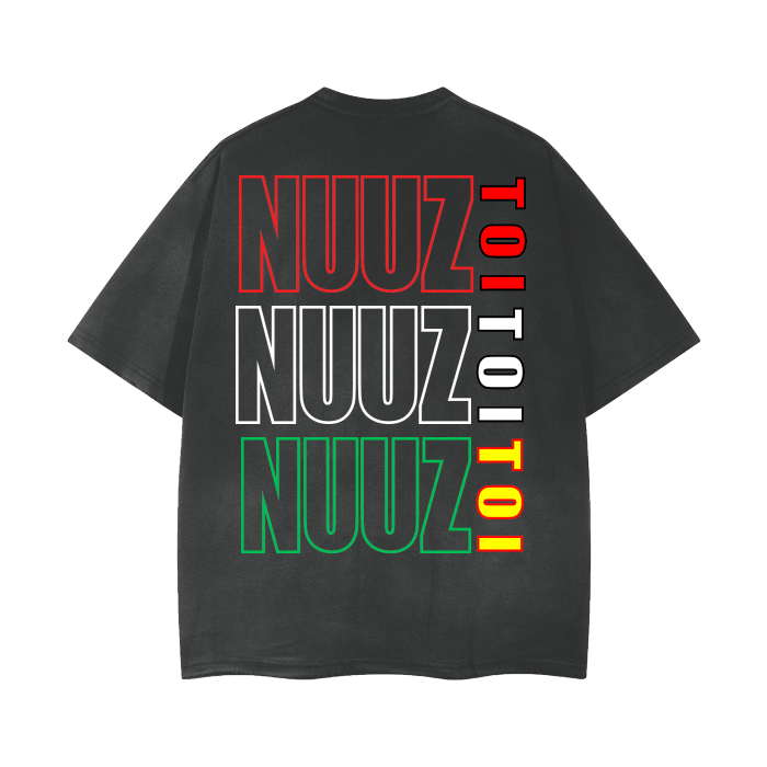 Kauae and Nuuz Art Maori/ Reggae mix Vintage Wash Frayed T-Shirt
