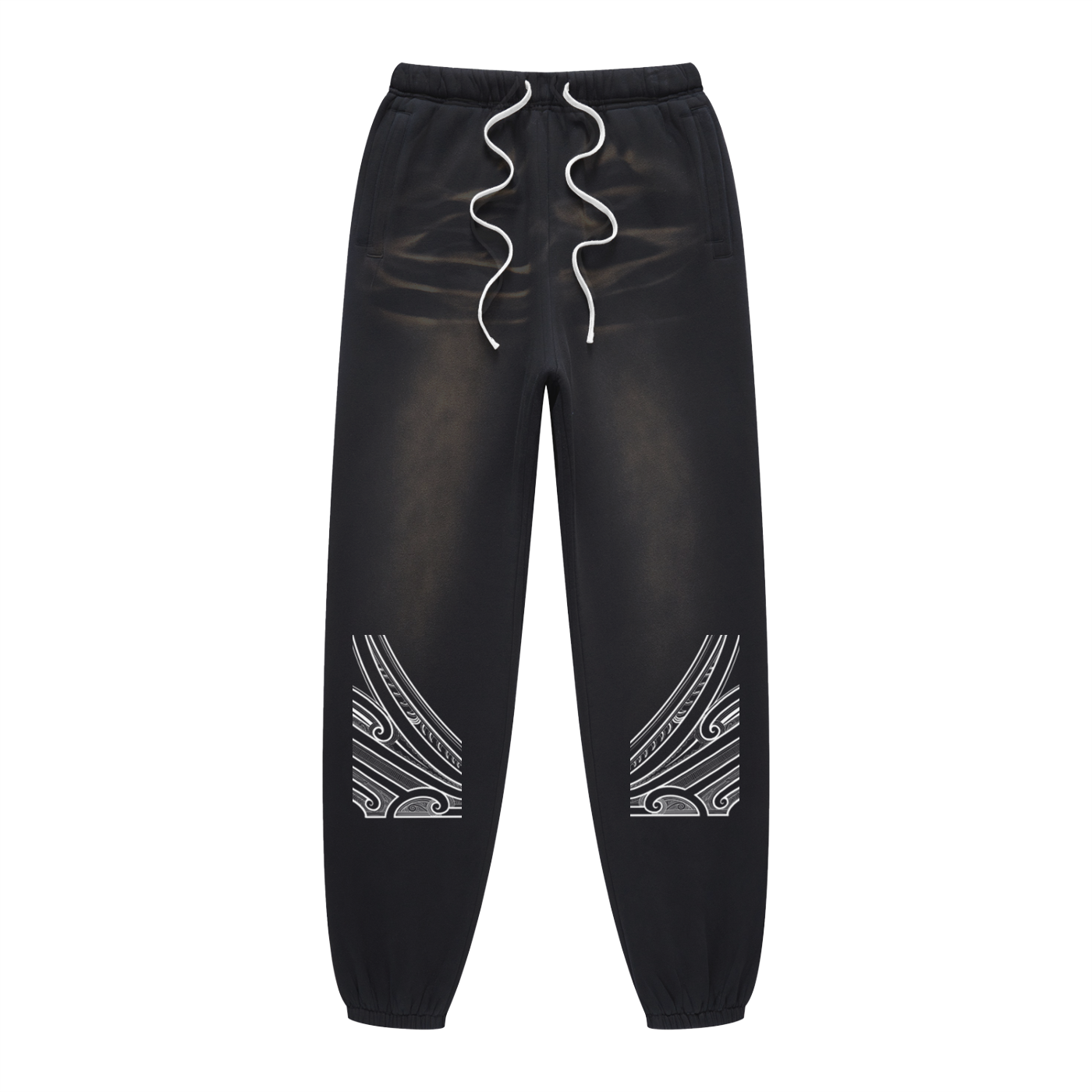 Track pants with moko print