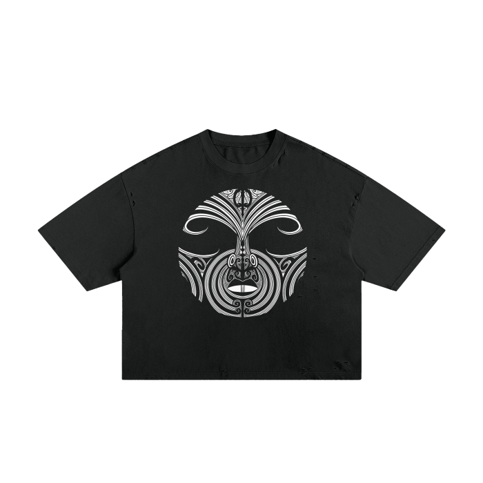 Mataora with NuuzArt Script - Classic Frayed Boxy Tee