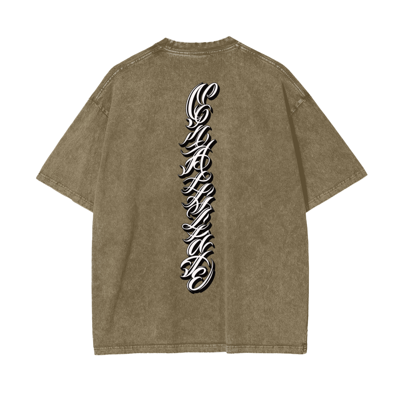 Oversize Snow Washed- Spine Script Print