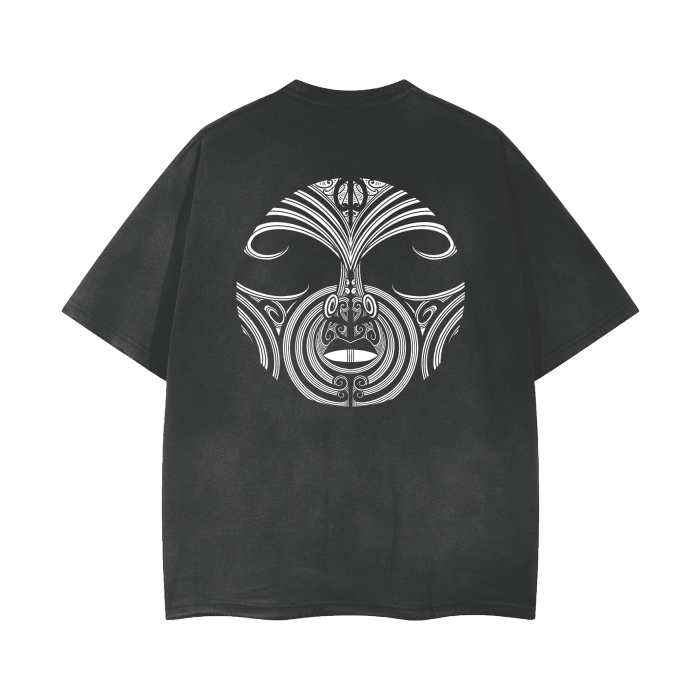 Mataora and Nuuz Art Maori/ Reggae mix Vintage Wash Frayed T-Shirt