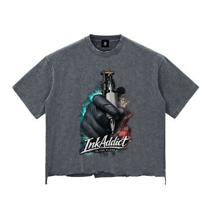 InkAddict Men’s Raw-Hem Box Tee