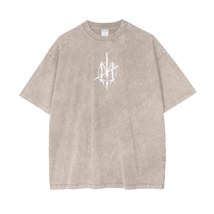 Oversize Snow Washed T-Shirt - Graffiti scripting full back print