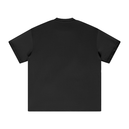 White Print Nuuz Art/ Taiaha Heavyweight T-Shirt
