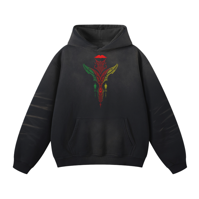 Kauae and Block Nuuz Art Logo Washed Dyed Fleece Hoodie