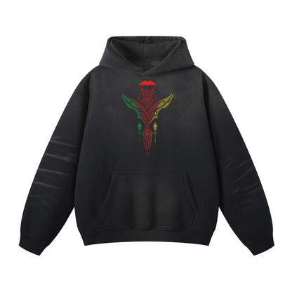Kauae and Block Nuuz Art Logo Washed Dyed Fleece Hoodie