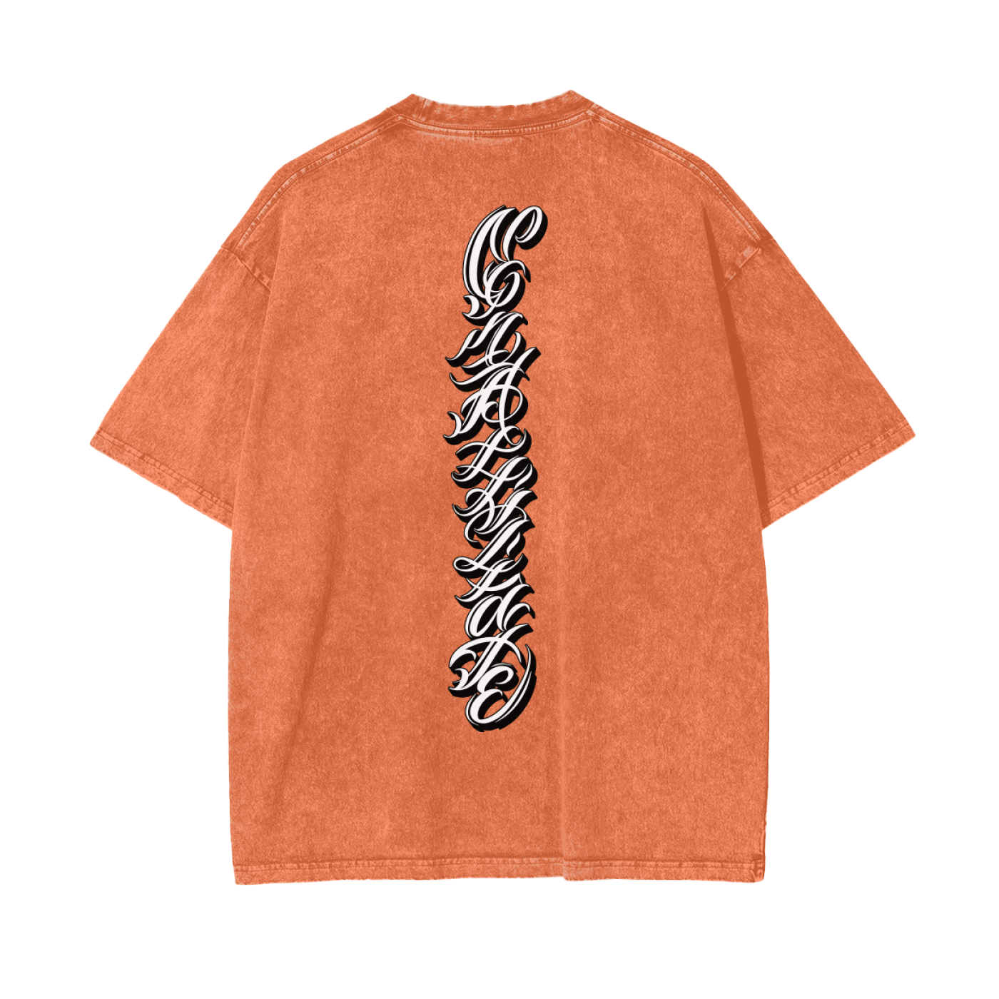 Oversize Snow Washed- Spine Script Print