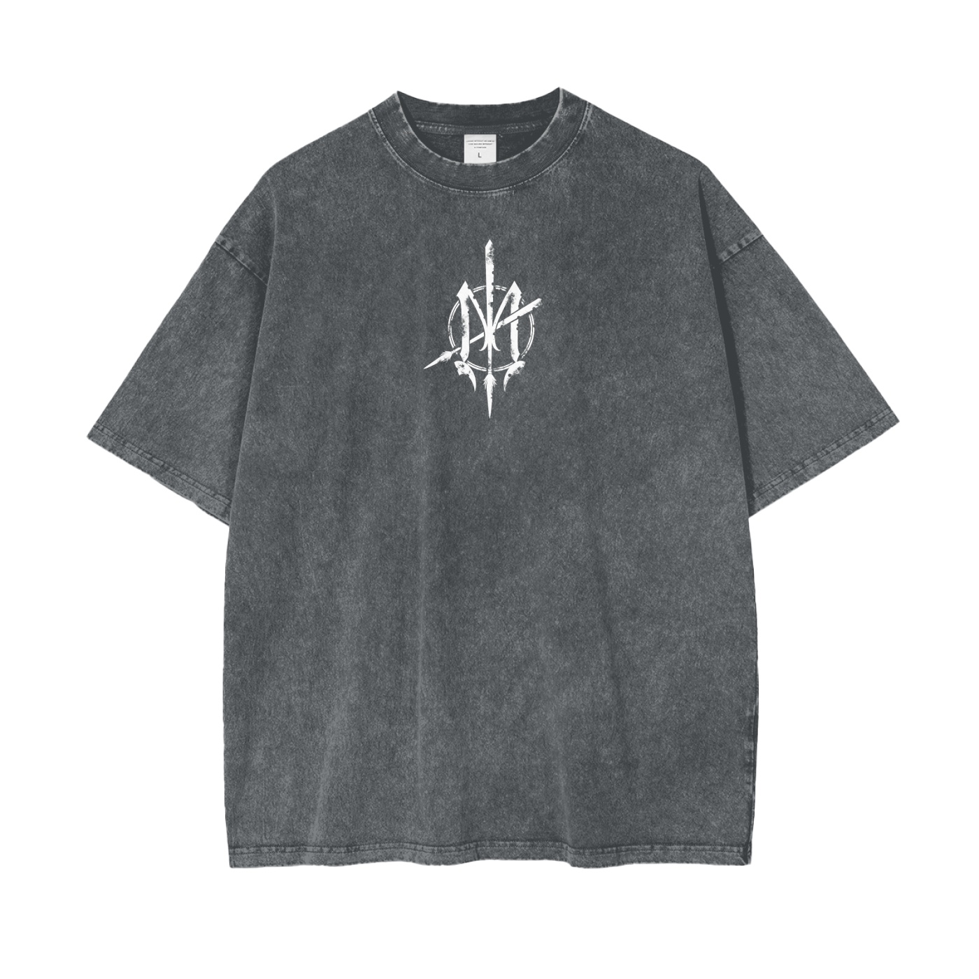 Oversize Snow Washed T-Shirt - Graffiti scripting full back print