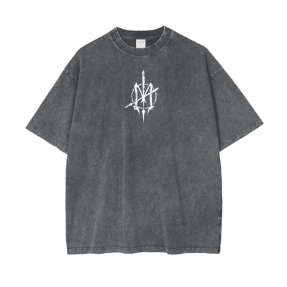 Oversize Snow Washed T-Shirt - Graffiti scripting full back print