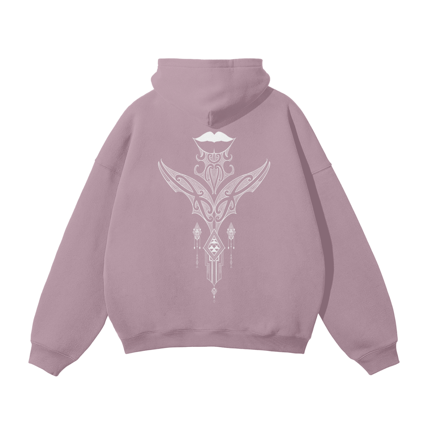 Nuuz Art/ Taiaha and Moko Kauae Solid Colour Hoodie