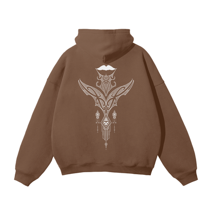 Nuuz Art/ Taiaha and Moko Kauae Solid Colour Hoodie