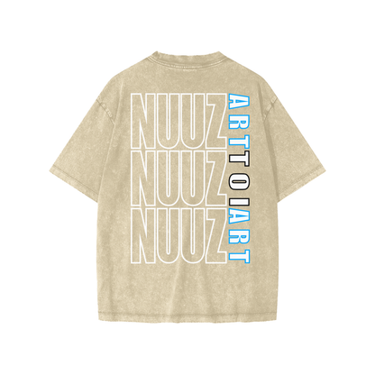 Snow Washed Youth Tee Nuuz Toi & Taiaha logo