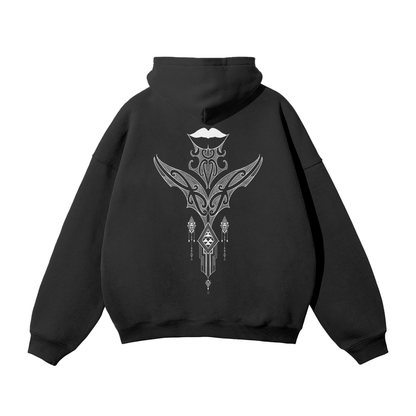 Nuuz Art/ Taiaha and Moko Kauae Solid Colour Hoodie