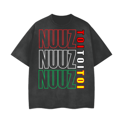 Mataora and Nuuz Art Maori/ Reggae mix Vintage Wash Frayed T-Shirt