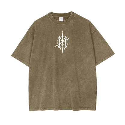 Oversize Snow Washed T-Shirt - Graffiti scripting full back print