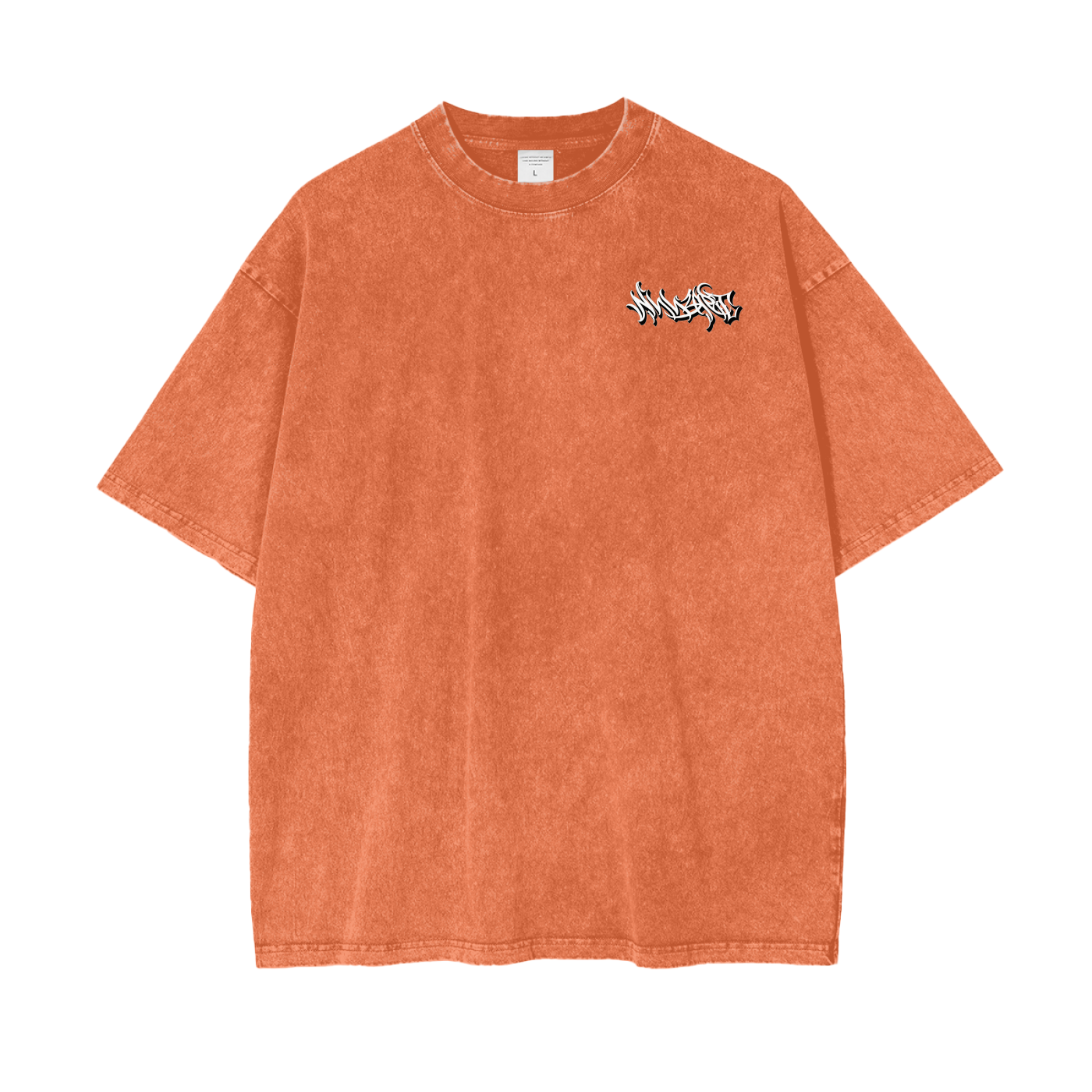 Oversize Snow Washed- Spine Script Print
