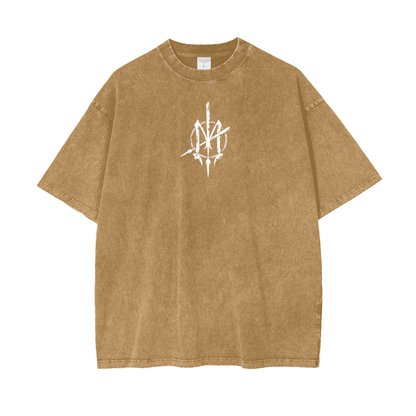Oversize Snow Washed T-Shirt - Graffiti scripting full back print