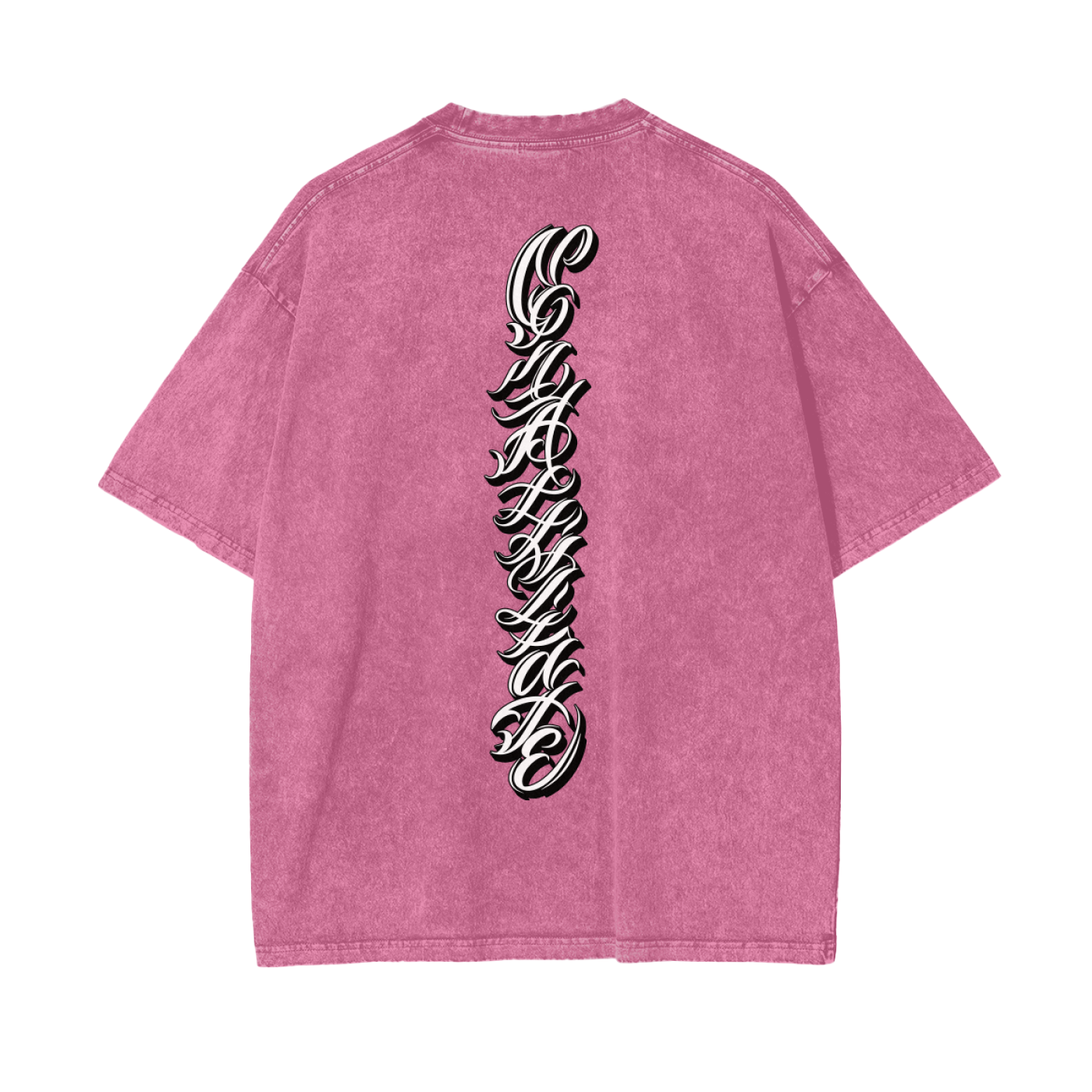 Oversize Snow Washed- Spine Script Print