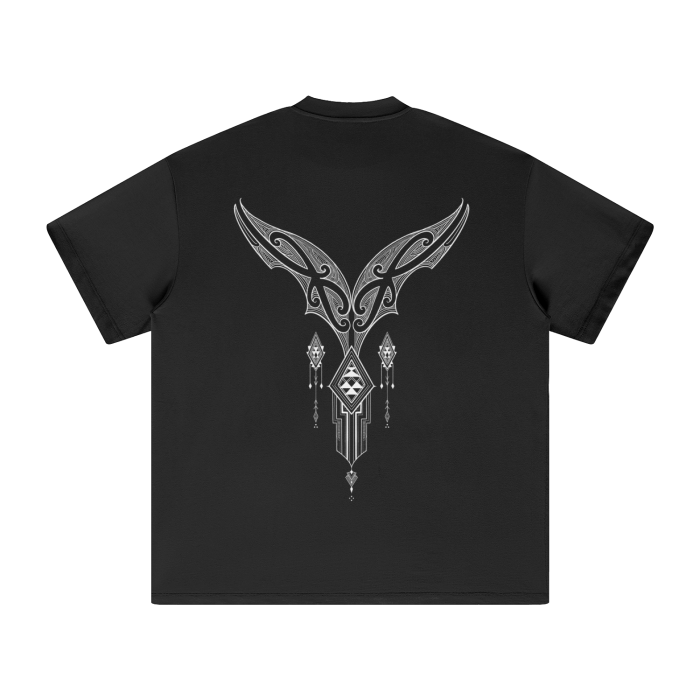 Nuuz Toi/ Art with Whale Tail Heavyweight T-Shirt - 305GSM