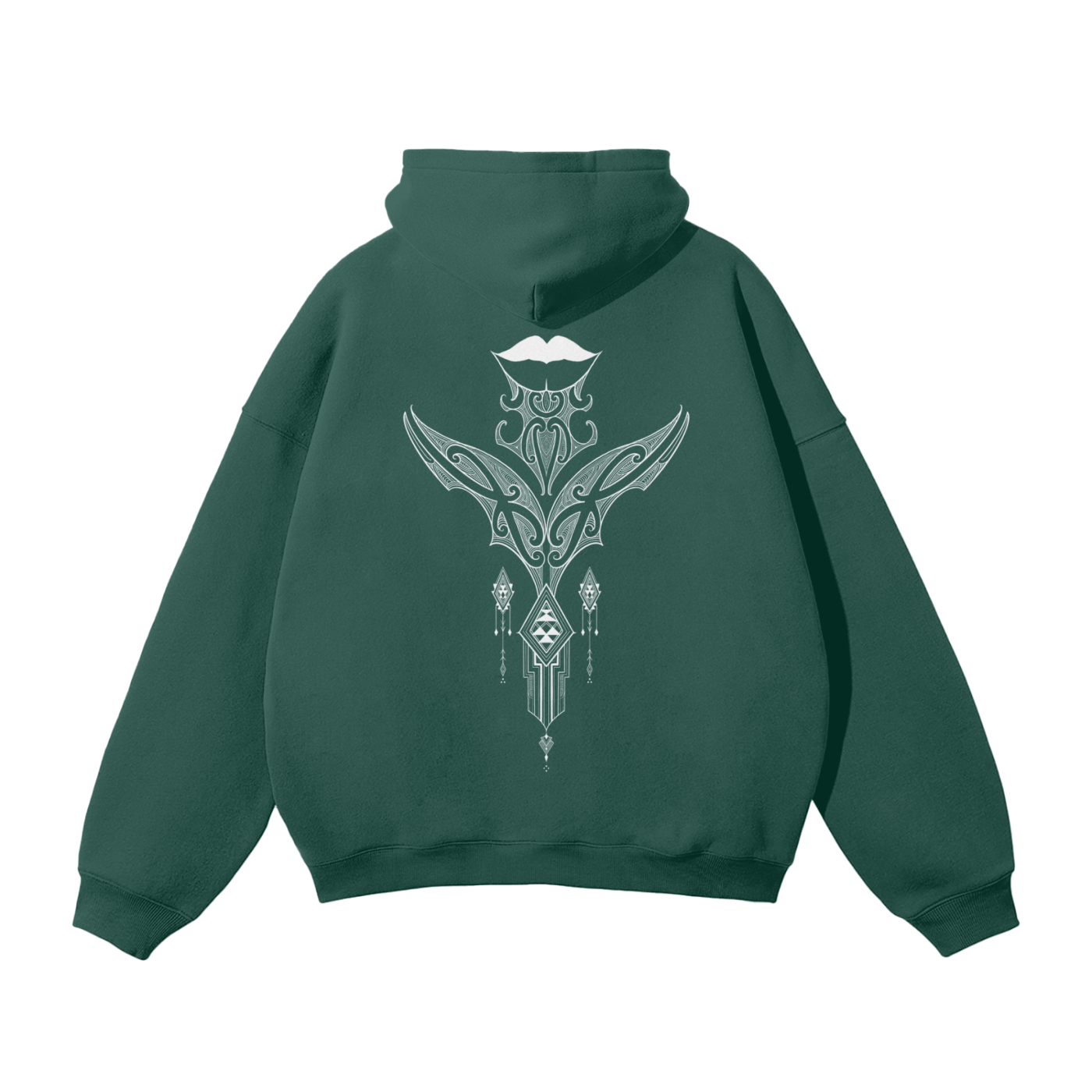 Nuuz Art/ Taiaha and Moko Kauae Solid Colour Hoodie