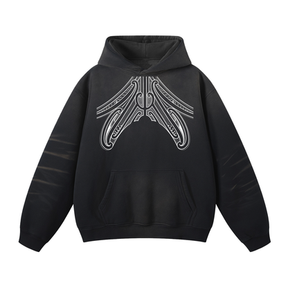 Kauae and Block Nuuz Art Logo Washed Dyed Fleece Hoodie