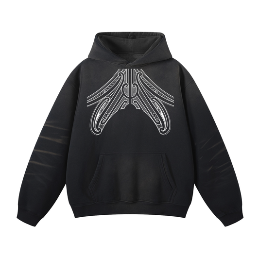 Kauae and Block Nuuz Art Logo Washed Dyed Fleece Hoodie