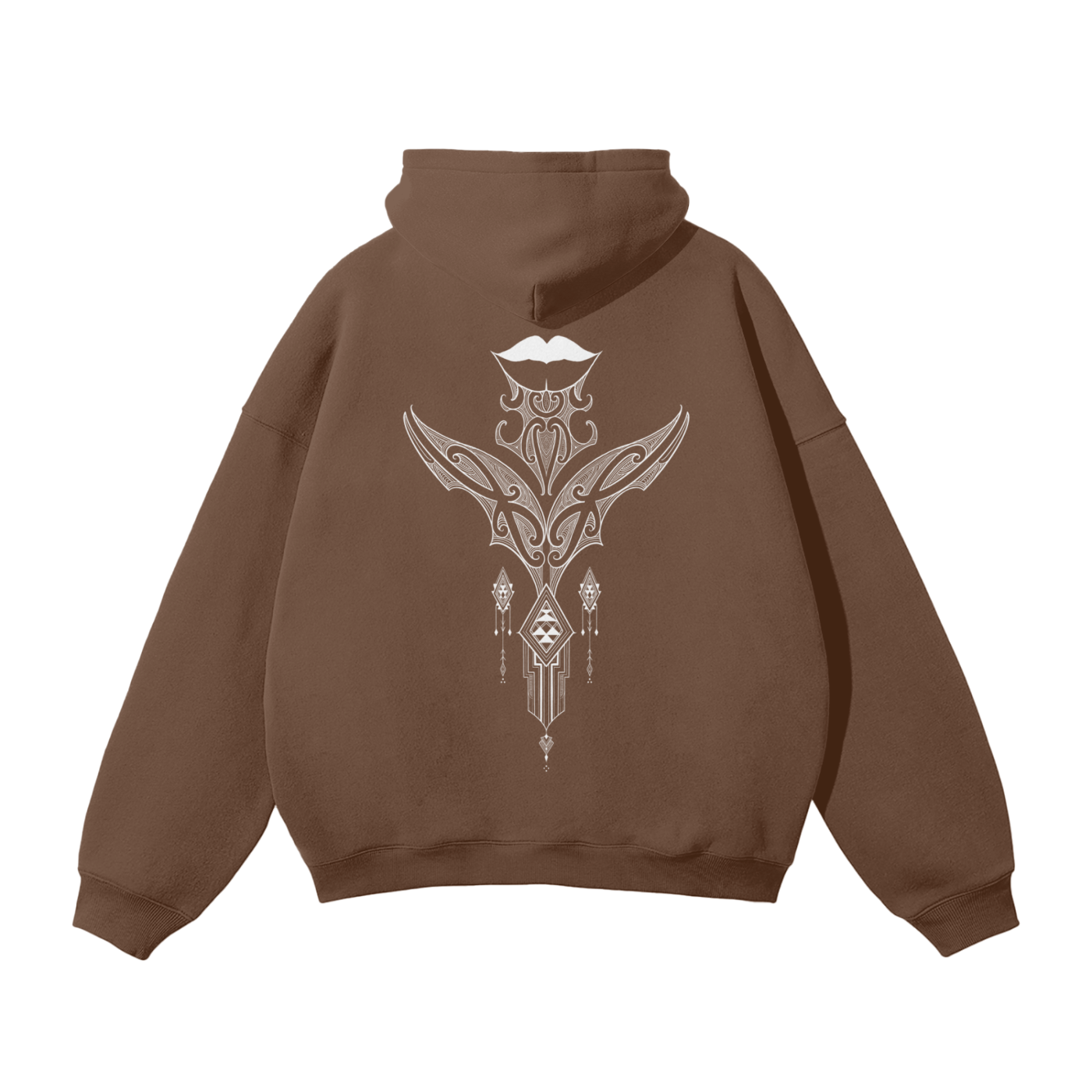 Nuuz Art/ Taiaha and Moko Kauae Solid Colour Hoodie