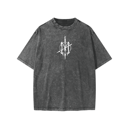 Snow Washed Youth Tee Nuuz Toi & Taiaha logo