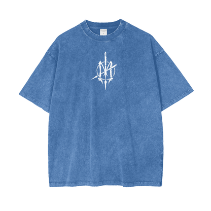 Oversize Snow Washed T-Shirt - Graffiti scripting full back print