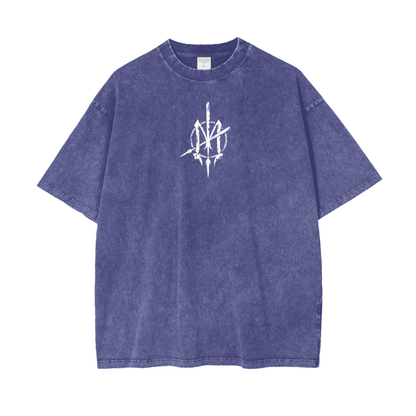 Oversize Snow Washed T-Shirt - Graffiti scripting full back print