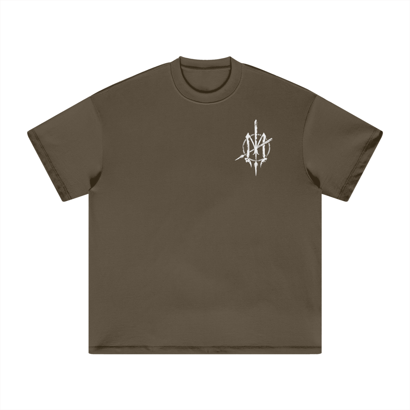 White Print Nuuz Art/ Taiaha Heavyweight T-Shirt