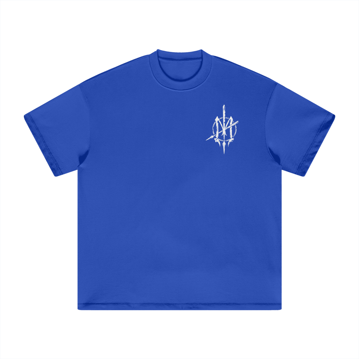 White Print Nuuz Art/ Taiaha Heavyweight T-Shirt