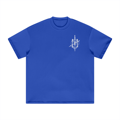 White Print Nuuz Art/ Taiaha Heavyweight T-Shirt