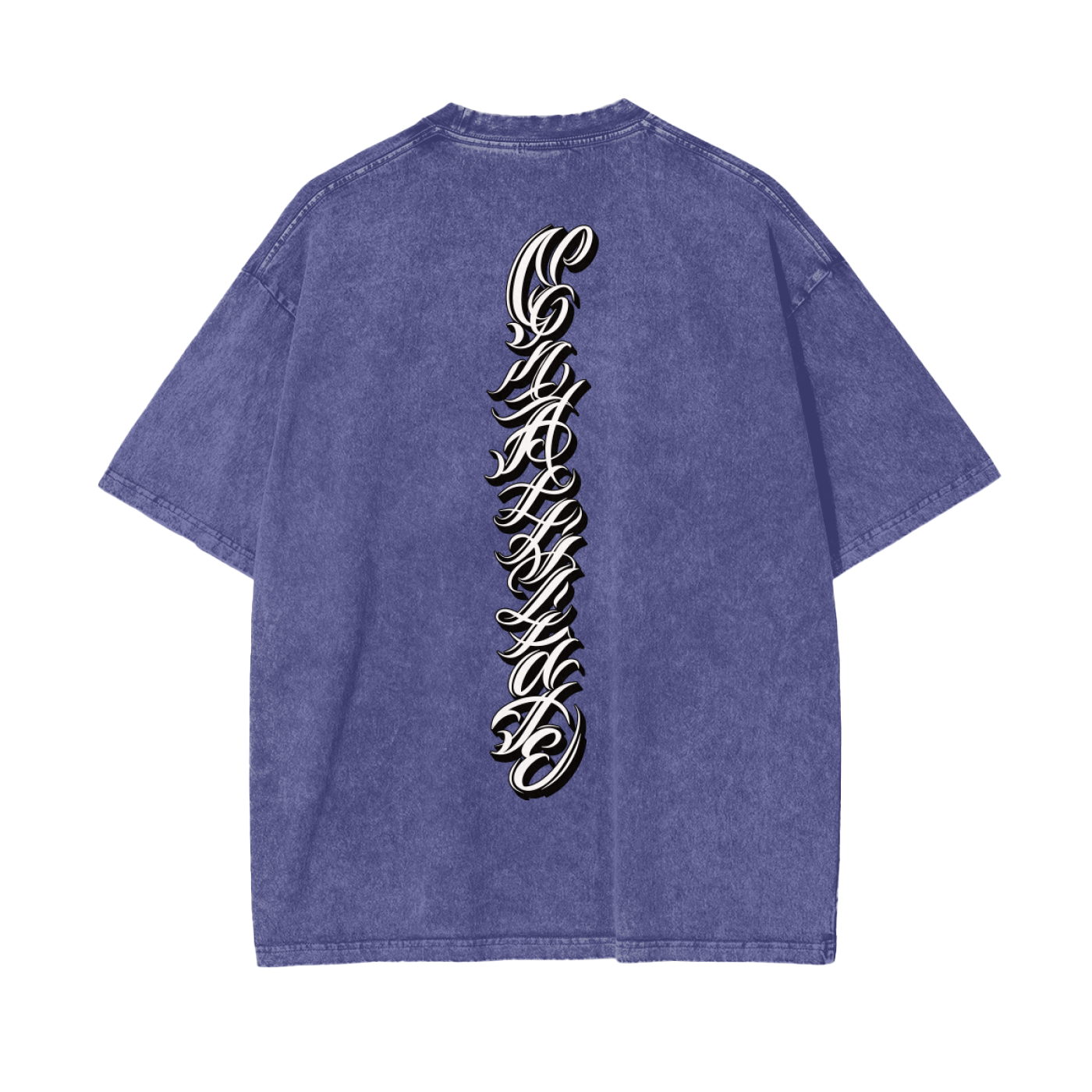Oversize Snow Washed- Spine Script Print
