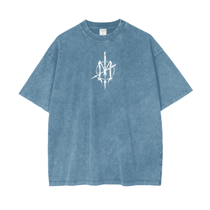 Oversize Snow Washed T-Shirt - Graffiti scripting full back print