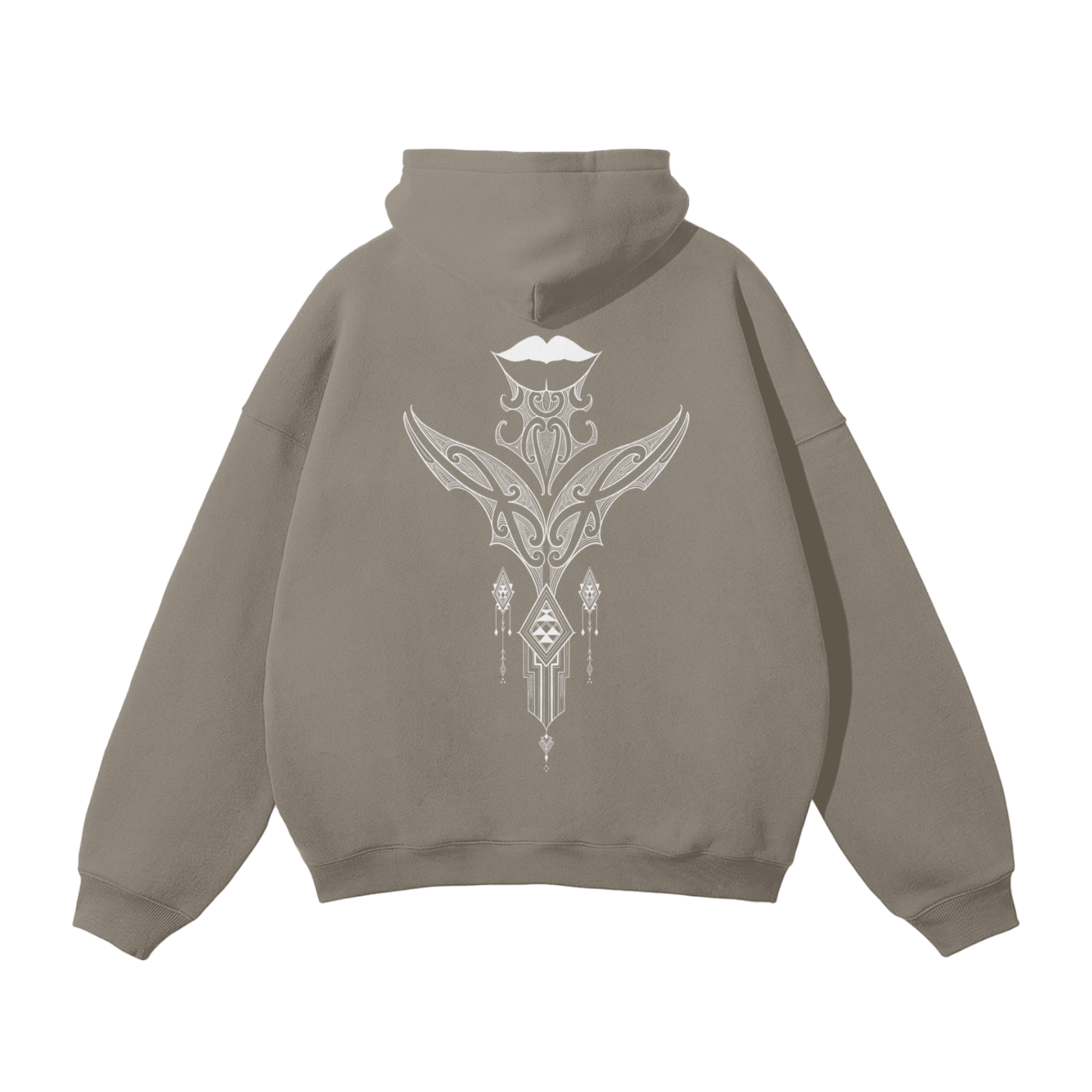 Nuuz Art/ Taiaha and Moko Kauae Solid Colour Hoodie