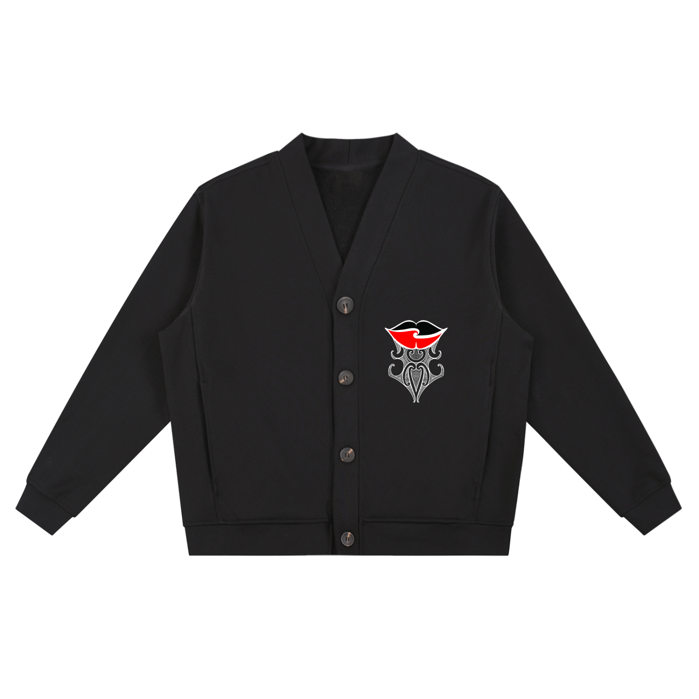 Moko Printed - Black Cardigan