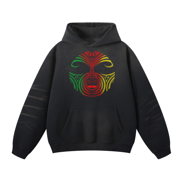 Mataora and Block Nuuz Art Logo Washed Dyed Fleece Hoodie