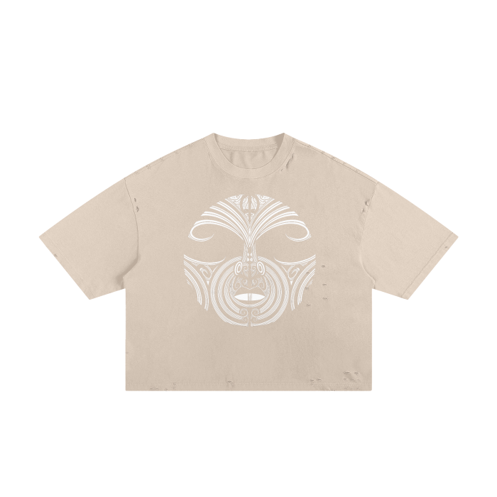 Mataora with NuuzArt Script - Classic Frayed Boxy Tee