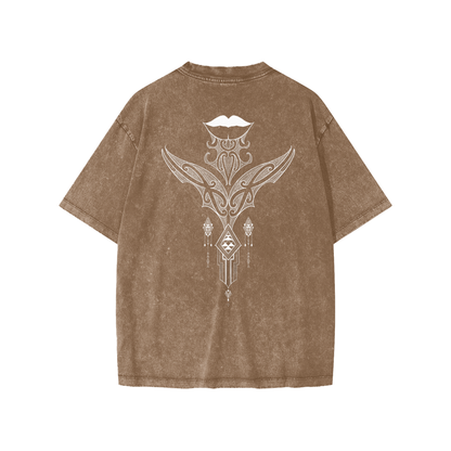 Snow Washed Youth Tee - Nuuzart Graffiti with Moko Kauae