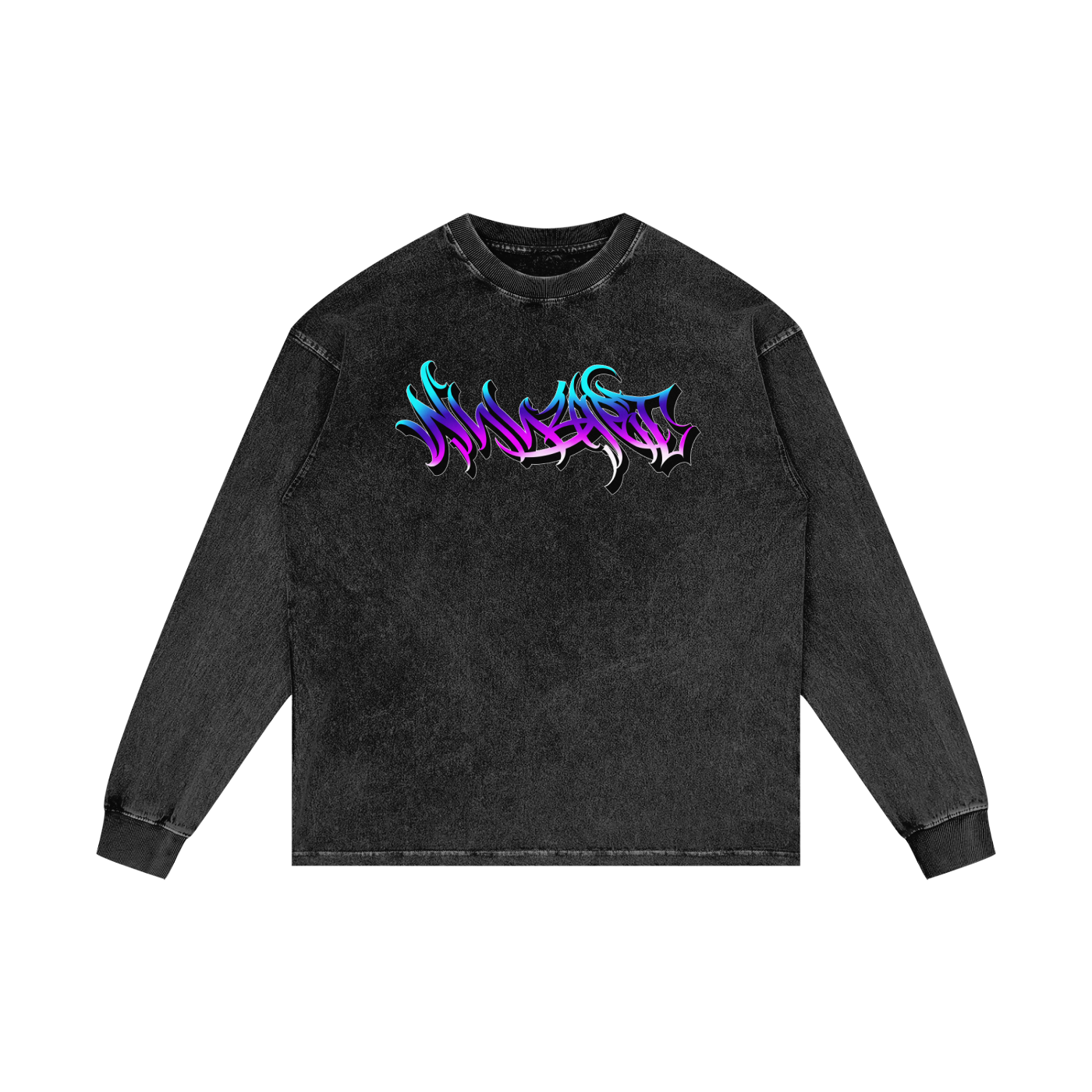 Oversize Long Sleeve Tee - Graffiti 'I don't care if you don't like my Tattoos'