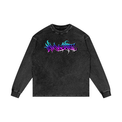 Oversize Long Sleeve Tee - Graffiti 'I don't care if you don't like my Tattoos'