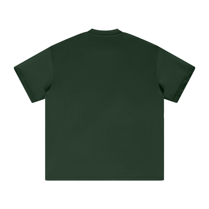 White Print Nuuz Art/ Taiaha Heavyweight T-Shirt