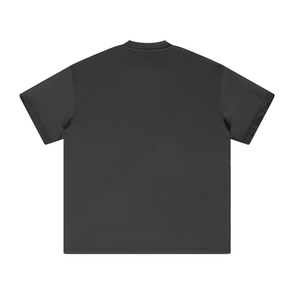 White Print Nuuz Art/ Taiaha Heavyweight T-Shirt