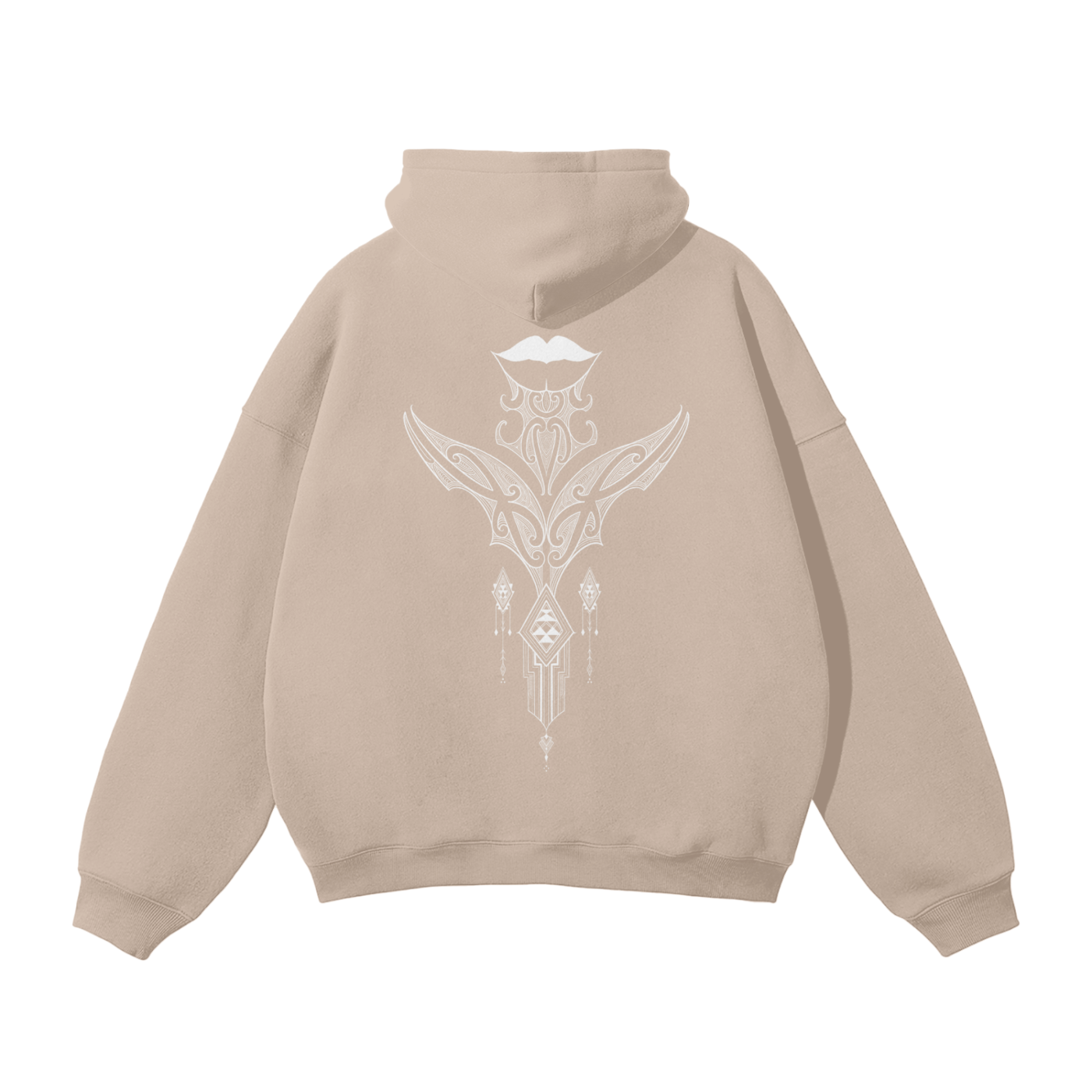 Nuuz Art/ Taiaha and Moko Kauae Solid Colour Hoodie