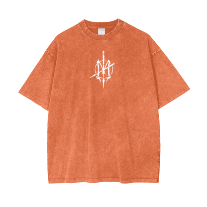 Oversize Snow Washed T-Shirt - Graffiti scripting full back print