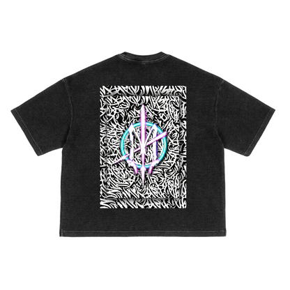 Waffle-Texture Washed Boxy Nuuz Art Graffiti Tee