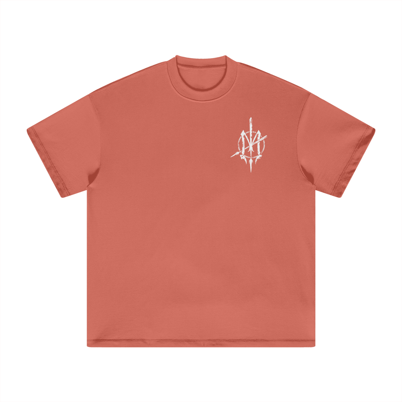 White Print Nuuz Art/ Taiaha Heavyweight T-Shirt