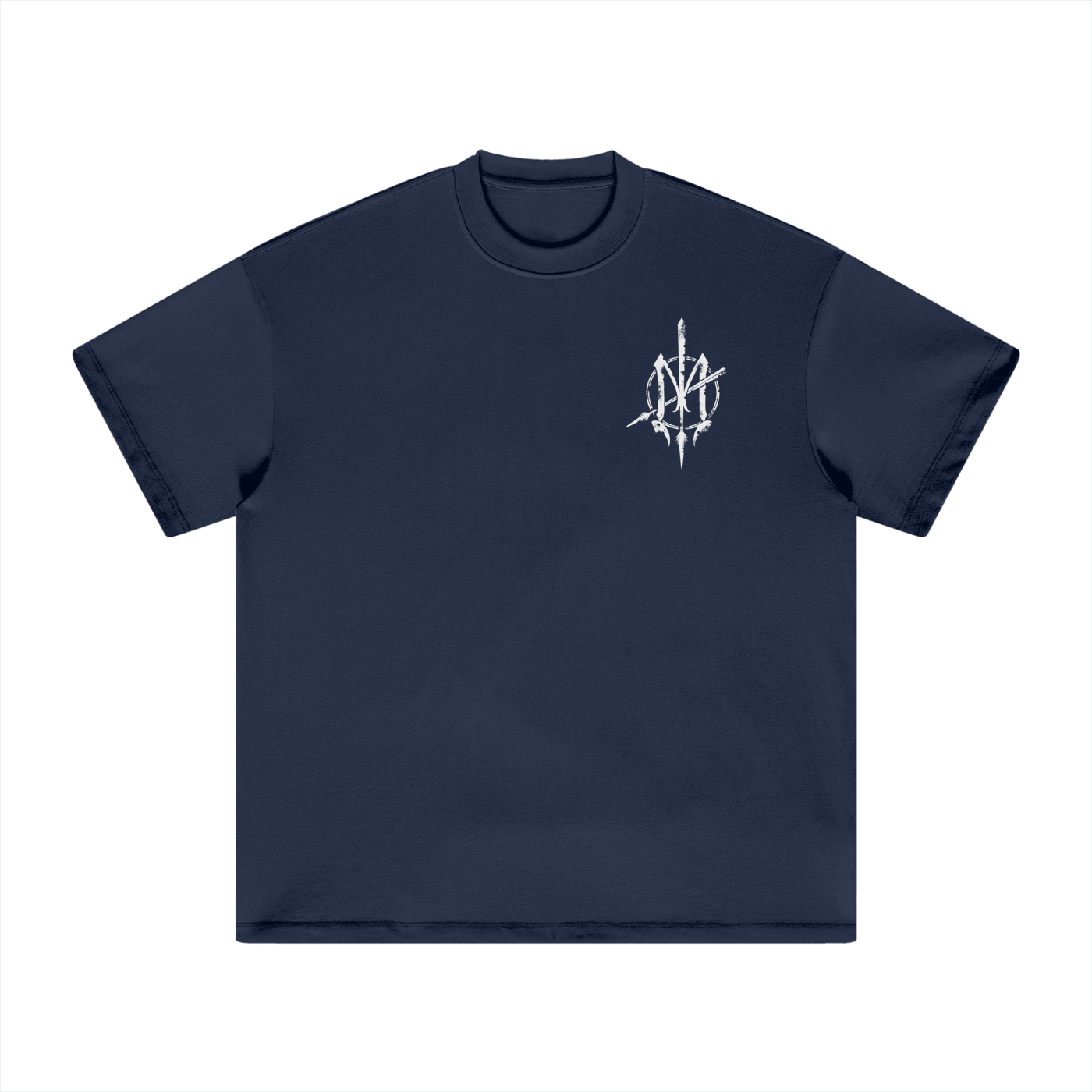 White Print Nuuz Art/ Taiaha Heavyweight T-Shirt