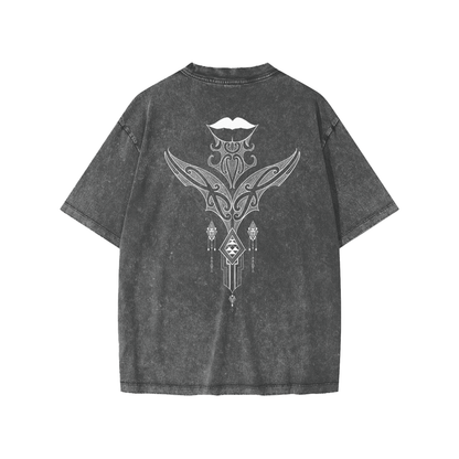 Snow Washed Youth Tee - Nuuzart Graffiti with Moko Kauae